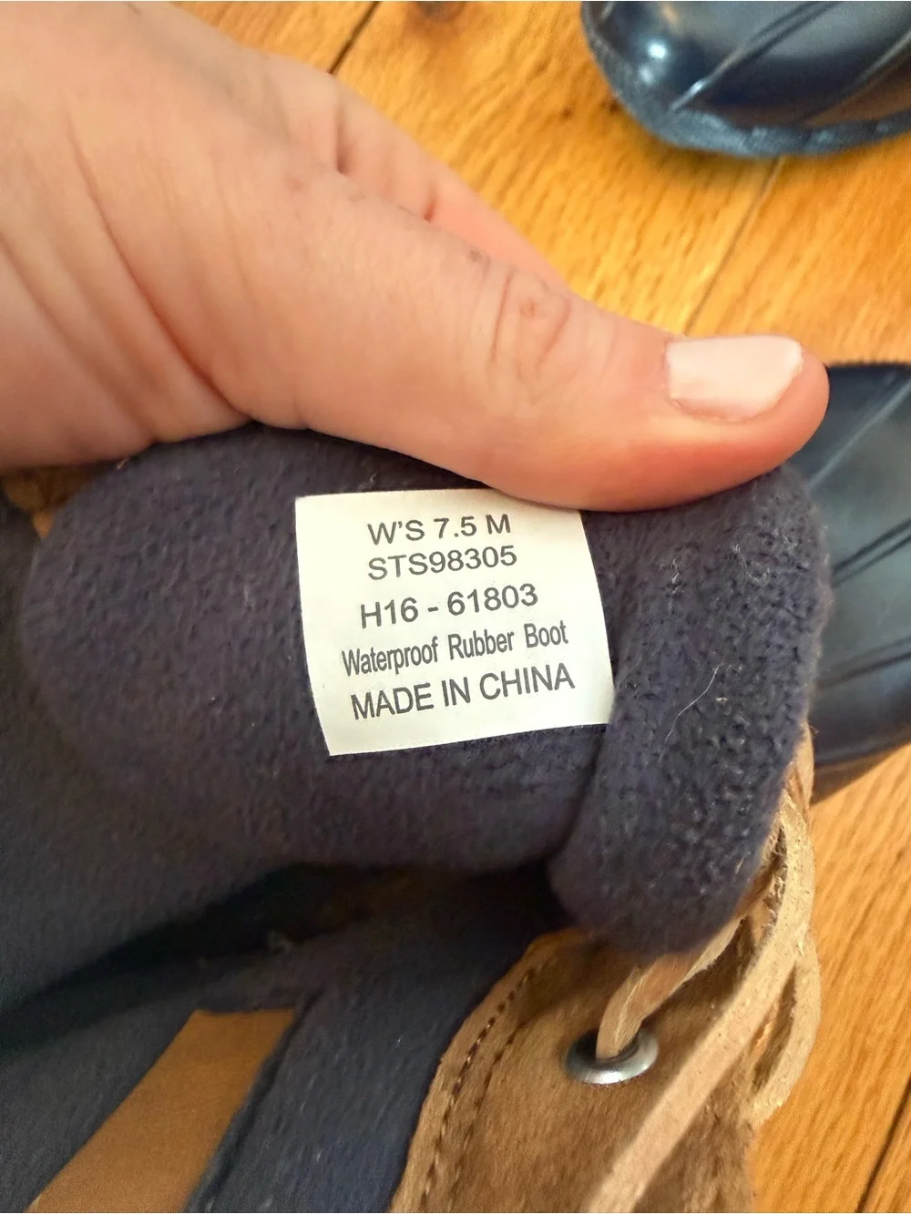 Classic Waterproof Duck Boots - Brown and Blue - Picture 3 of 3